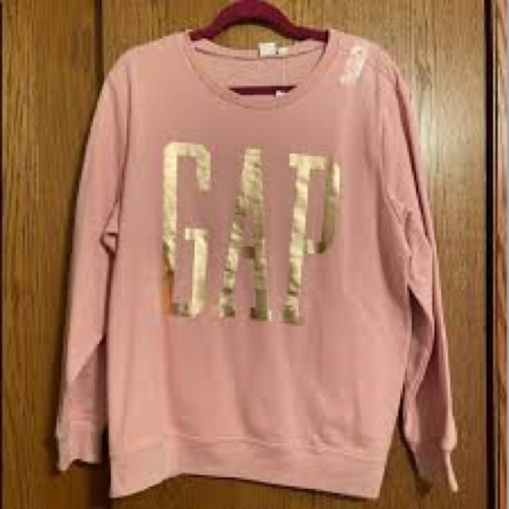 NWT Gap Logo Crewneck Sweatshirt COLOR PINK SIZE LARGE